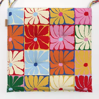Sitzkissen Retro Blumen Quilt