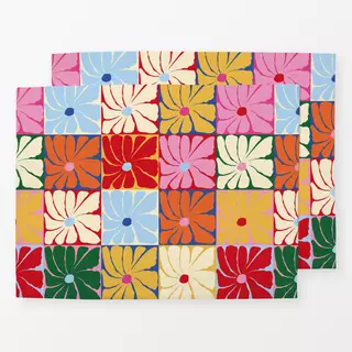 Tischset Retro Blumen Quilt