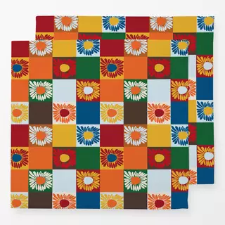 Servietten Sonnenblume trifft Karos