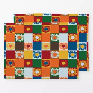 Tischset Sonnenblume trifft Karos