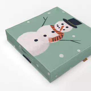 Bodenkissen Schneemann Weiss Mint