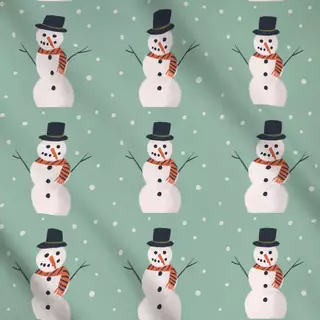 Meterware Schneemann Weiss Mint