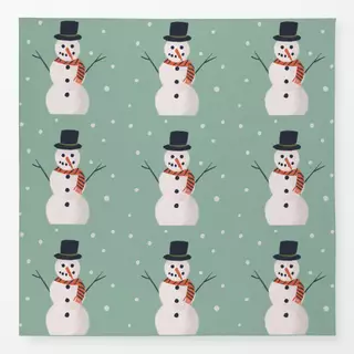 Tischdecke Schneemann Weiss Mint