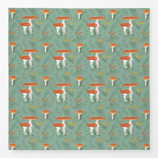 Tischdecke Fliegenpilz Wiese Orange Mint