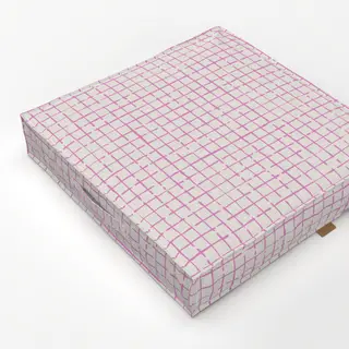 Bodenkissen Netz Karo Rosa Beige