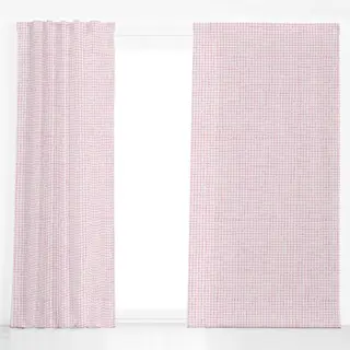 Dekovorhang Netz Karo Rosa Beige