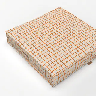 Bodenkissen Netz Karo Orange Beige