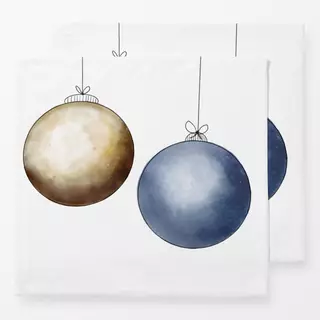 Servietten Weihnachtsbaumkugeln Gold Blau