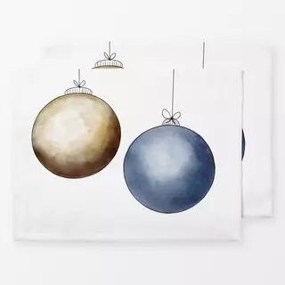 Tischset Weihnachtsbaumkugeln Gold Blau
