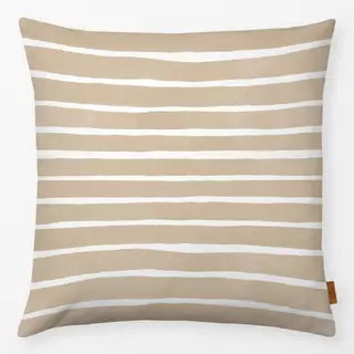 Kissen Aquarell Streifen Sand Beige
