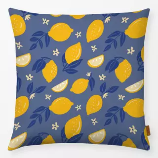Kissen Amalfi Zitrone Gelb Blau