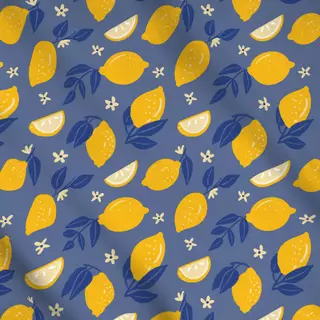 Meterware Amalfi Zitrone Gelb Blau