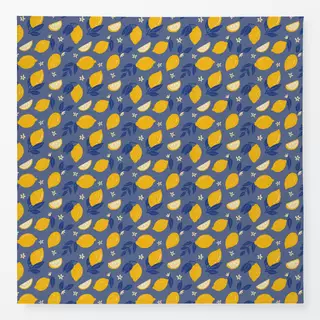 Tischdecke Amalfi Zitrone Gelb Blau