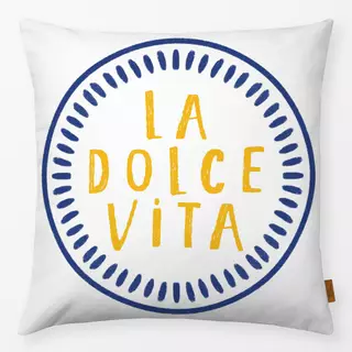 Kissen La Dolce Vita Lettering Gelb