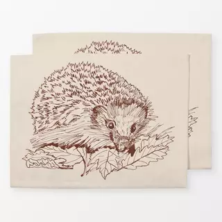 Tischset Tusche Igel im Laub