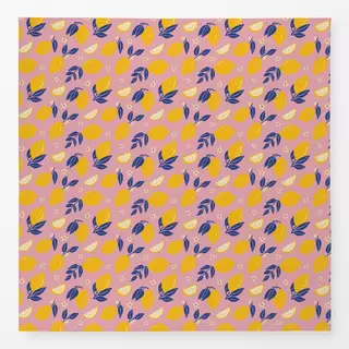 Tischdecke Amalfi Zitrone Gelb Blau Rosa