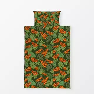 Bettwäsche Vogelbeere dunkelgrün orange