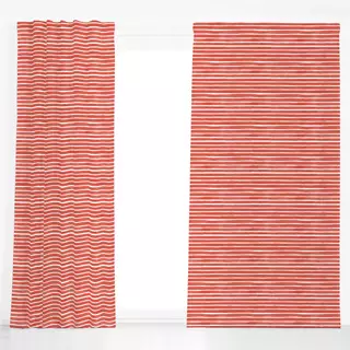 Dekovorhang Aquarell Streifen Erdbeere Rot