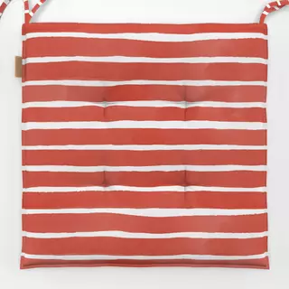 Sitzkissen Aquarell Streifen Erdbeere Rot