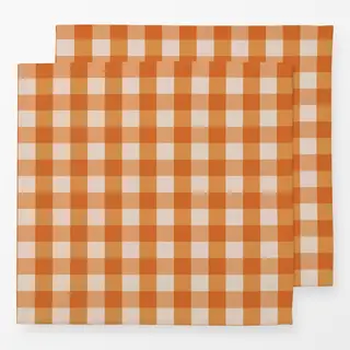 Servietten Gingham Karo Orange