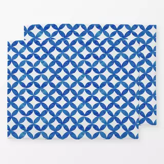Tischset Circular Blau Weiss