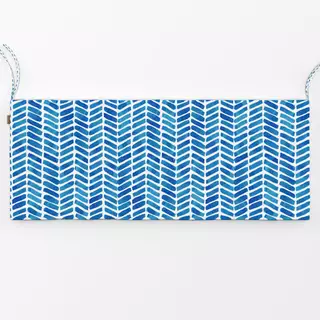 Bankauflage Chevron Aquarell Tiefsee Blau