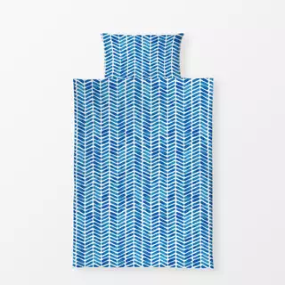 Bettwäsche Chevron Aquarell Tiefsee Blau