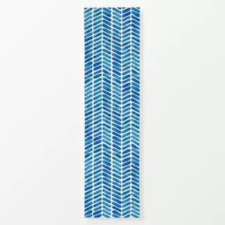 Tischläufer Chevron Aquarell Tiefsee Blau