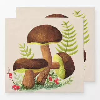 Servietten Marone Herbst Pilz