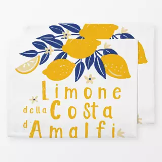 Tischset Zitrone Lettering Gelb Blau