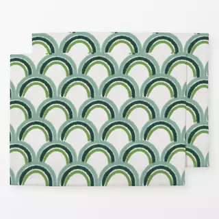 Tischset Retro Regenbogen Mint Grün