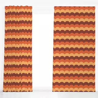 Dekovorhang Herbst Retro Wellen Rot