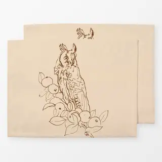 Tischset Uhu Tusche Beige