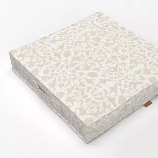 Bodenkissen Ornament Fliese Beige Weiß