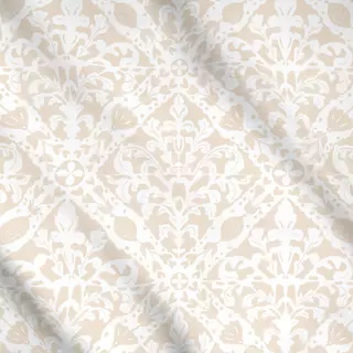 Meterware Ornament Fliese Beige Weiß