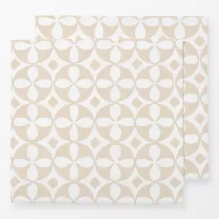 Servietten Fliesenmuster beige weiß