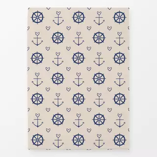Geschirrtücher Anker und Herz Beige Blau