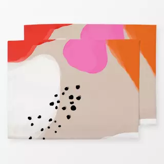 Tischset Dots pink red