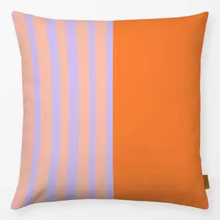 Kissen Orange lila Streifen Soft