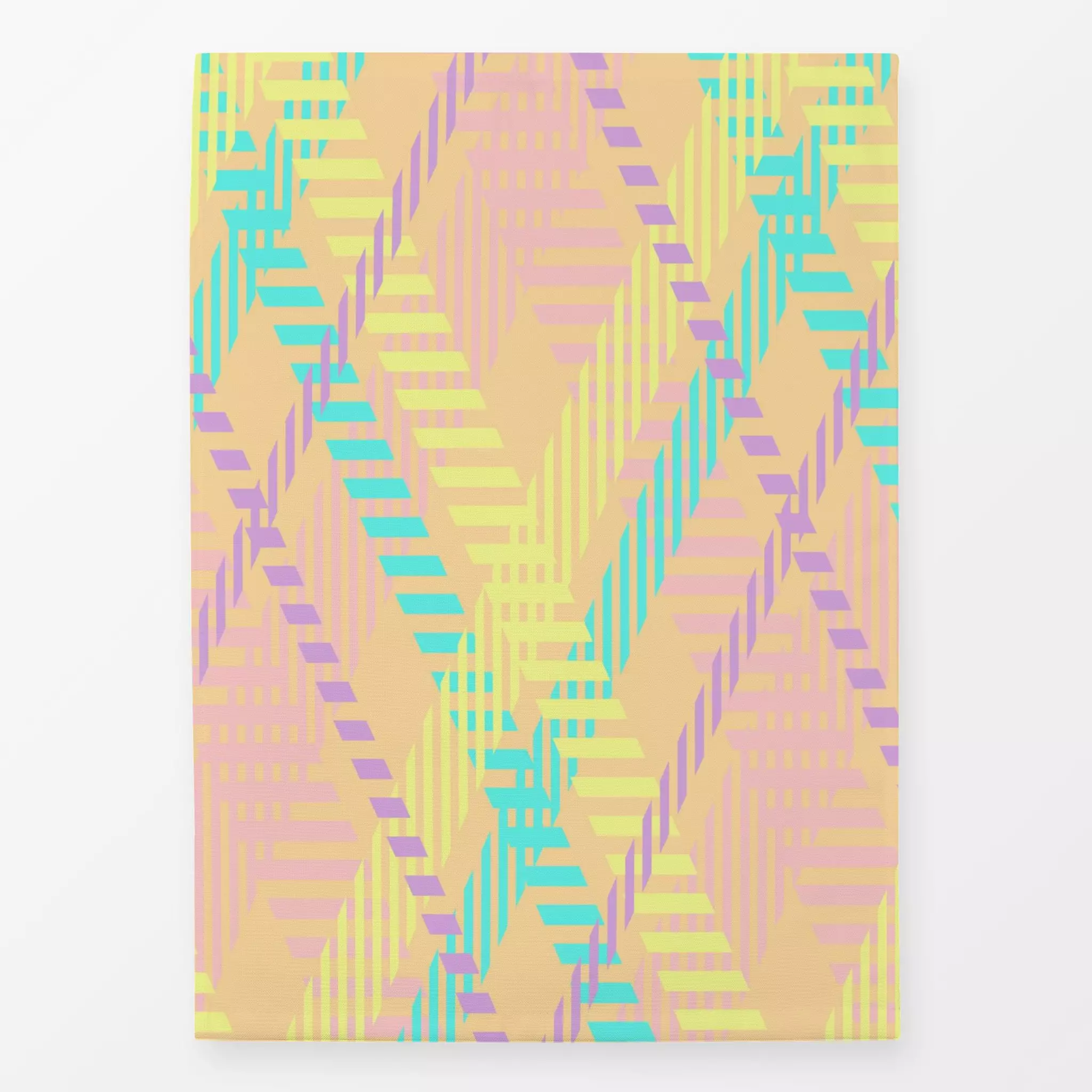 Geschirrtücher Caro gelb - Symbole & Muster - von „duundich"; boho, hippie, Muster, minimal, Linien, graphisch, Retro, Karo,...