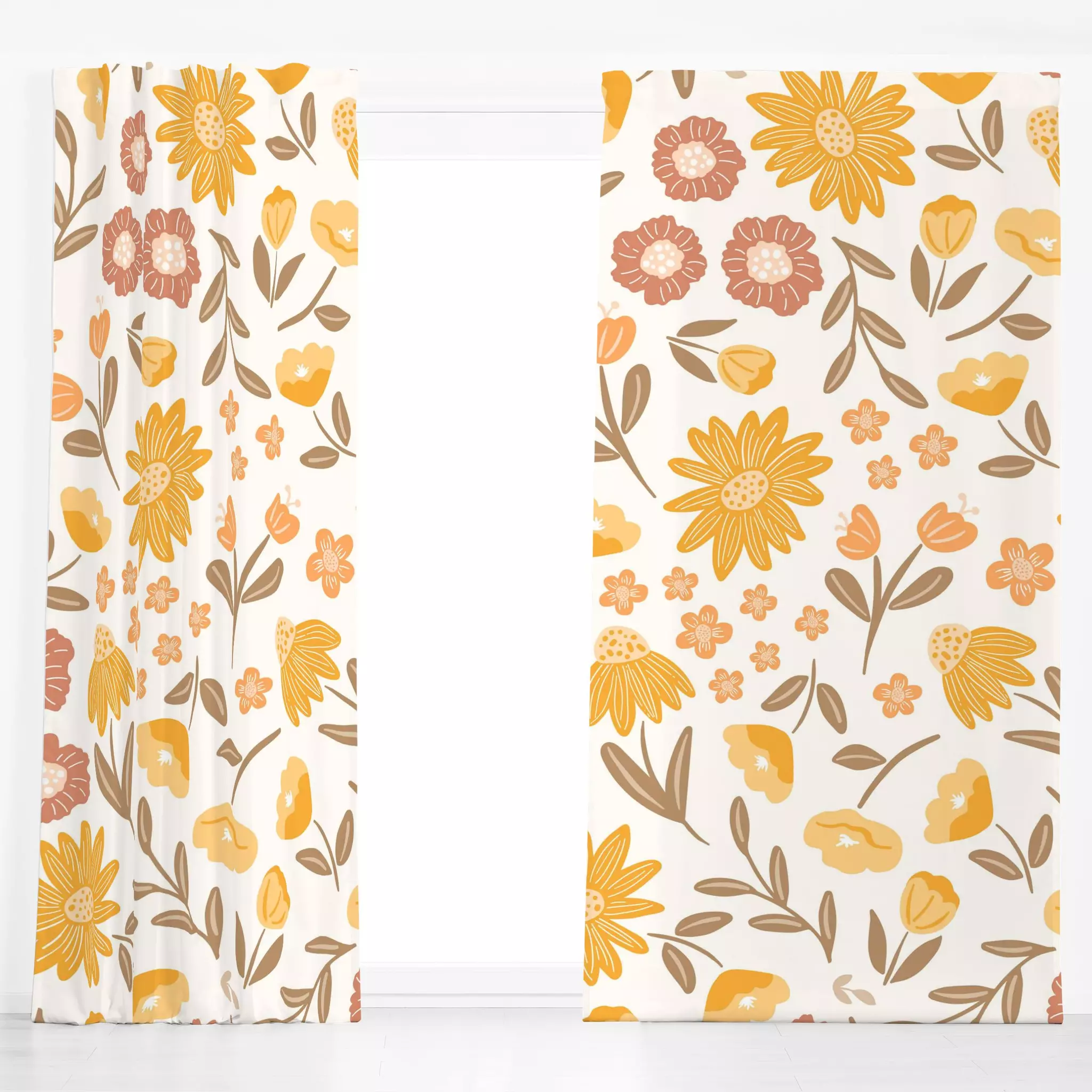 Dekovorhang Bohoblüten - Blumen & Florales, Frühling, Sommer - von „duundich"; boho, Blüten, Bohoscandi, bohostyle, Scandibo...