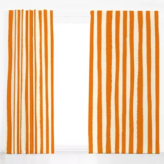 Dekovorhang Streifen Orange
