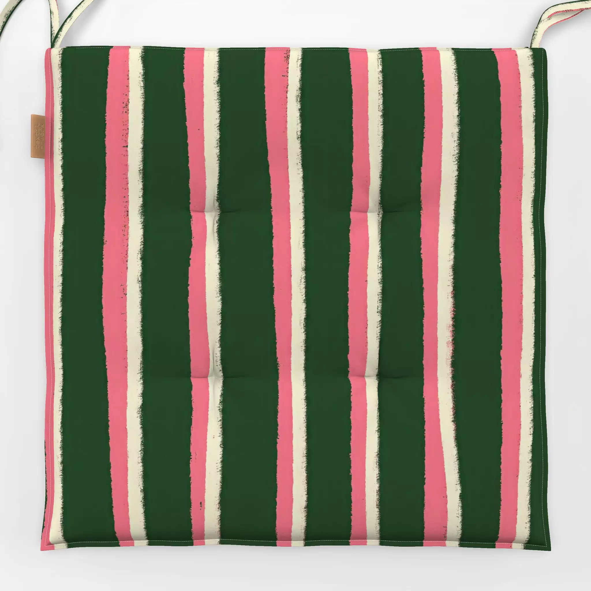 Sitzkissen Streifen rosa & grün - Weihnachten, Symbole & Muster - von „Studio Dolci"; Streifen, rosa, Weihnachten, weihnacht...