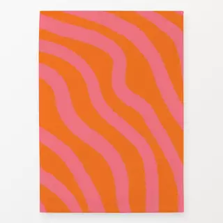 Geschirrtücher Wellenmuster orange rosa