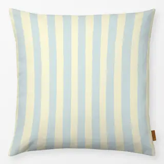 Kissen Streifen hellblau beige