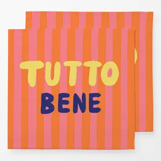 Servietten Tutto Bene orangerosa Streifen