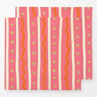 Servietten Steifen rosa orange