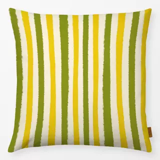 Kissen Streifen Olive & Zitrone
