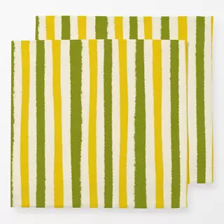 Servietten Streifen Olive & Zitrone
