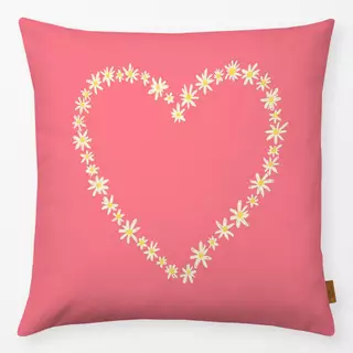 Kissen Blumenherz pink